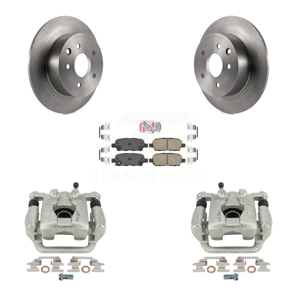 Rear Disc Brake Caliper Rotors And Ceramic Pads Kit For 2007-2009 Nissan Altima KC8-101163N by Transit Auto