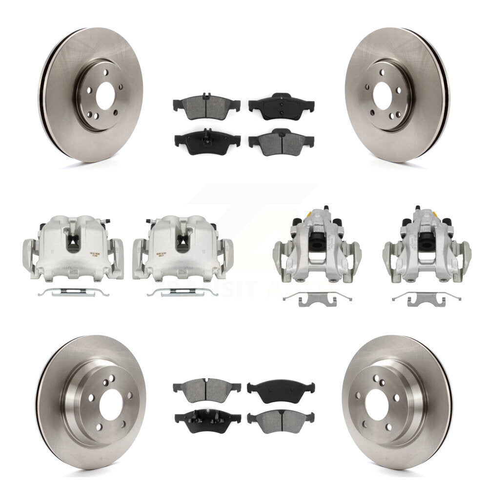 Front Rear Brake Caliper Rotor & Semi-Metallic Pad Kit (10Pc) For Mercedes-Benz E550 AWD KC8-101163S