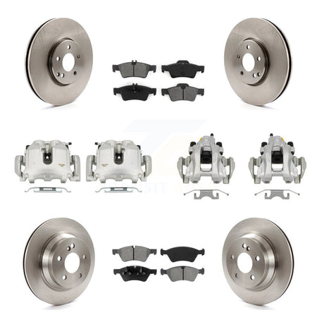 Front Rear Brake Caliper Rotor & Semi-Metallic Pad Kit (10Pc) For Mercedes-Benz E550 AWD KC8-101163S
