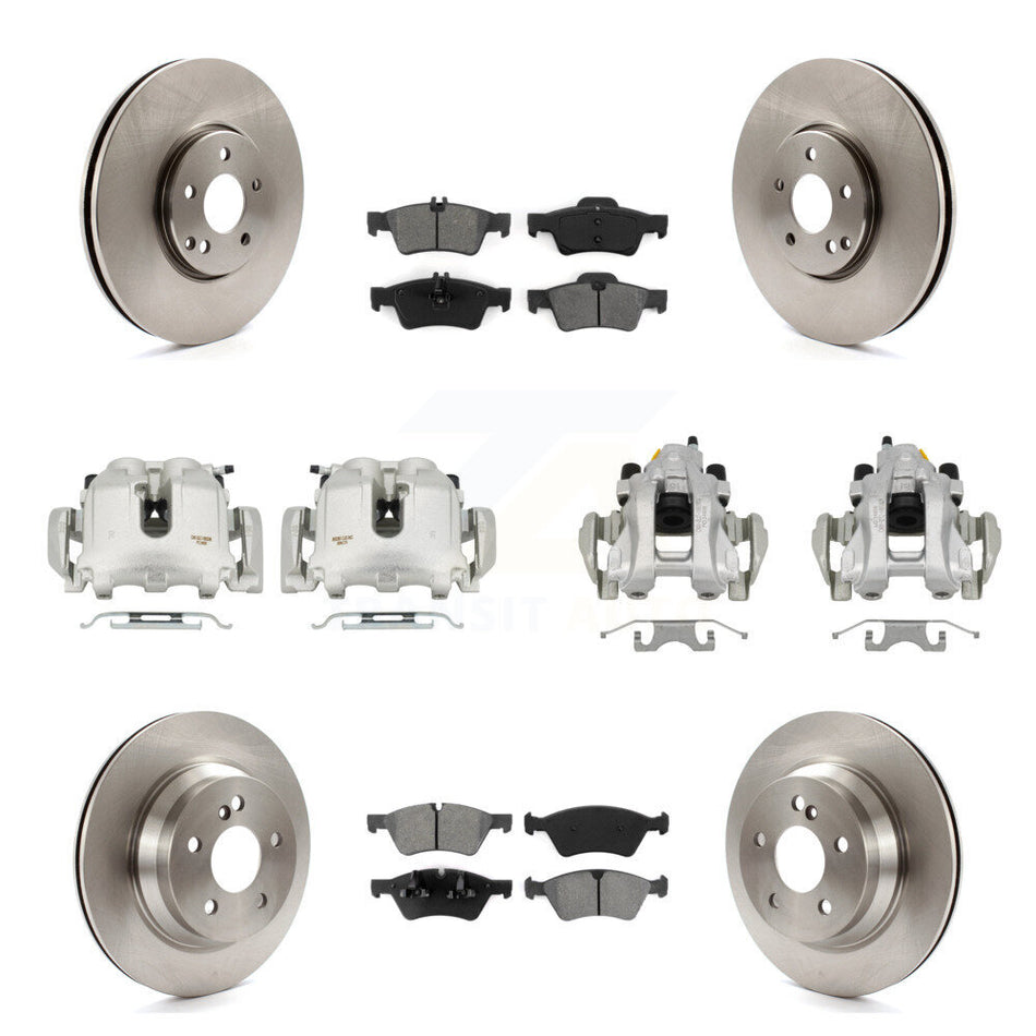 Front Rear Brake Caliper Rotor & Semi-Metallic Pad Kit (10Pc) For Mercedes-Benz E550 AWD KC8-101163S