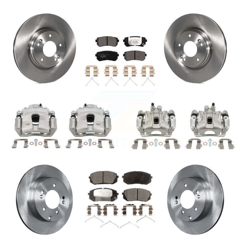 Front Rear Disc Brake Caliper Rotors And Ceramic Pads Kit (10Pc) For Kia Optima KC8-101163T