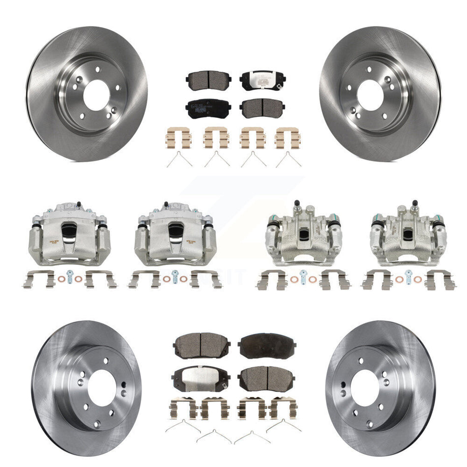 Front Rear Disc Brake Caliper Rotors And Ceramic Pads Kit (10Pc) For Kia Optima KC8-101163T