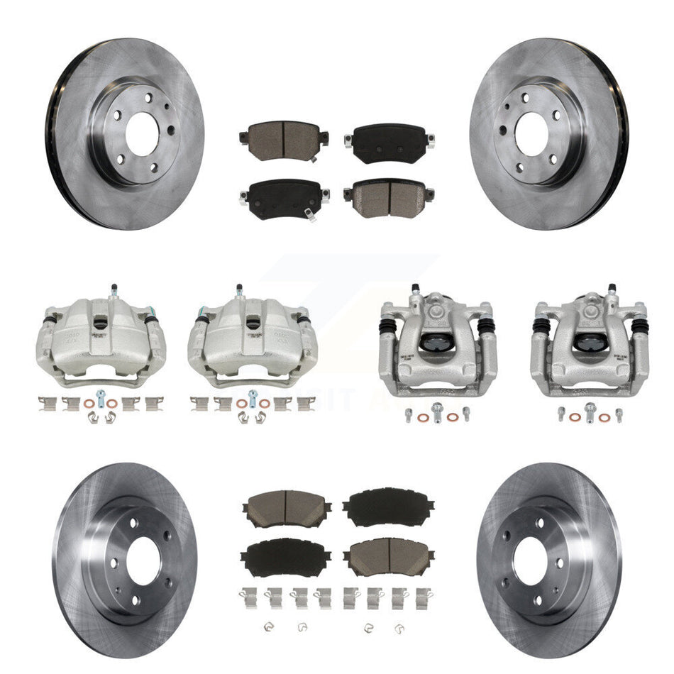Front Rear Disc Brake Caliper Rotors And Ceramic Pads Kit (10Pc) For Mazda 6 KC8-101164C