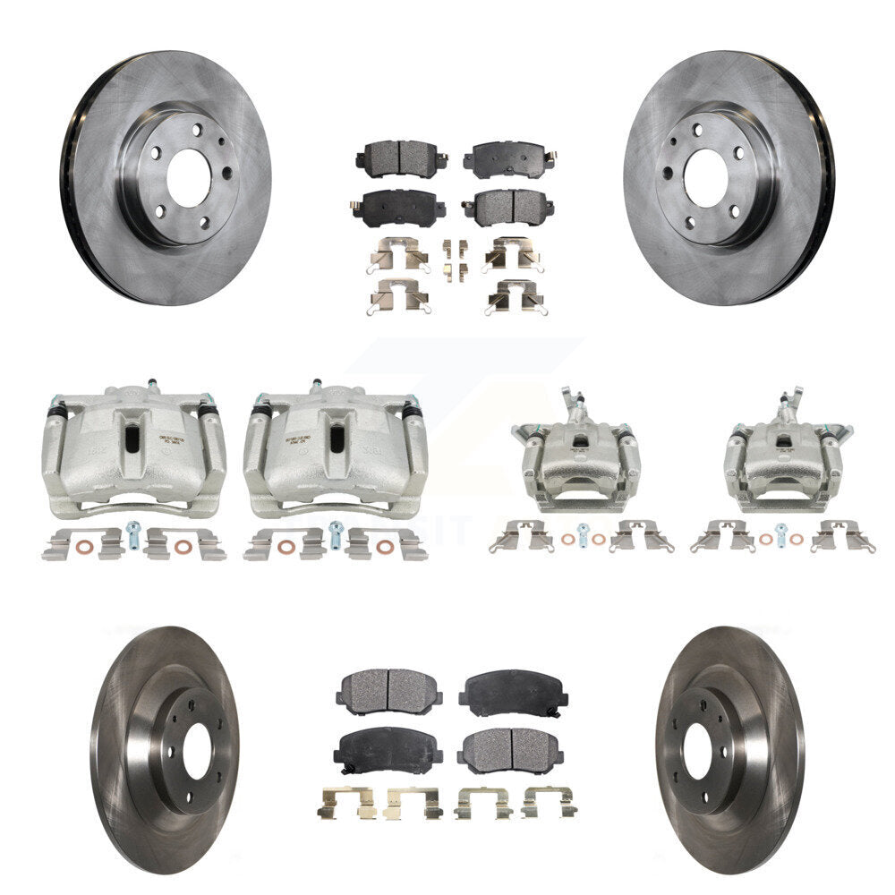Front Rear Brake Caliper Rotor And Semi-Metallic Pad Kit (10Pc) For 2013-2015 Mazda CX-5 KC8-101166P