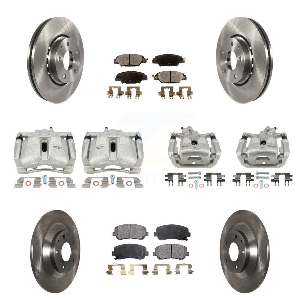 Front Rear Disc Brake Caliper Rotors And Ceramic Pads Kit (10Pc) For Mazda CX-5 KC8-101166T