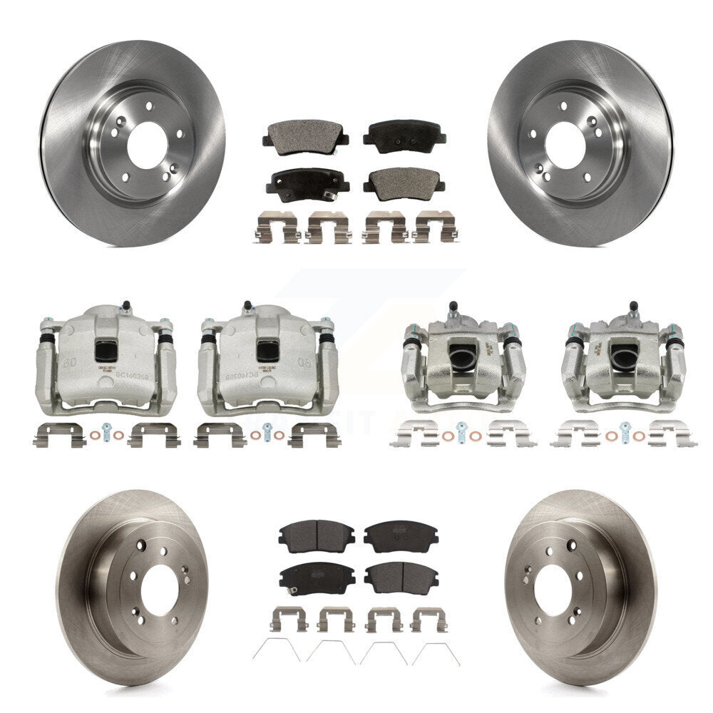 Front Rear Brake Caliper Rotors & Ceramic Pad Kit (10Pc) For Hyundai Tucson Kia Sportage KC8-101167T
