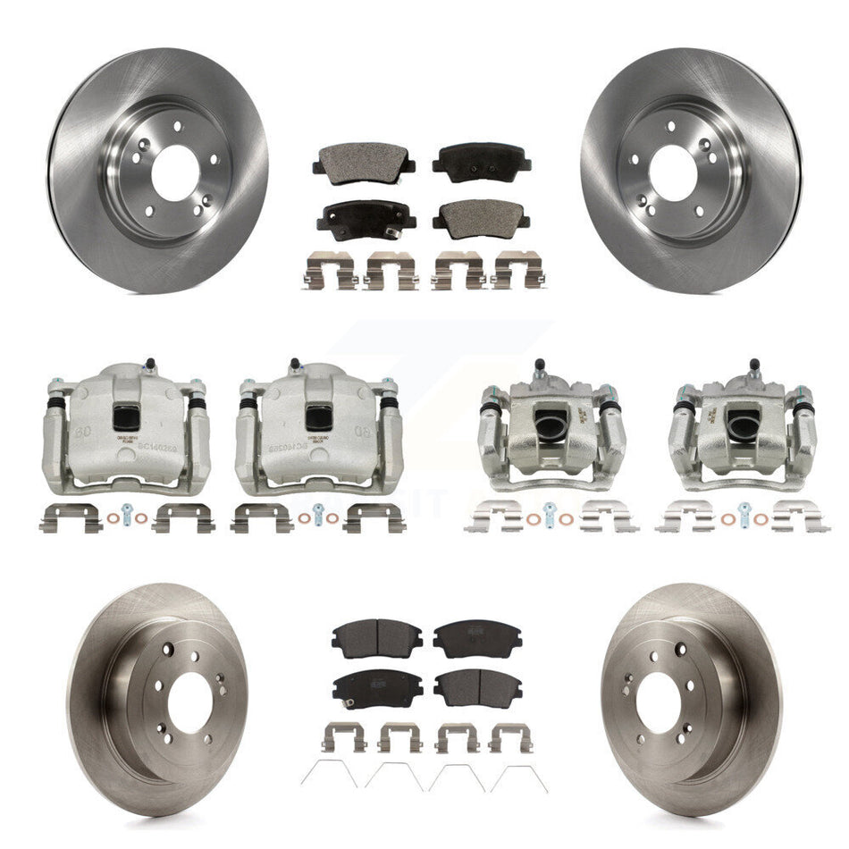 Front Rear Brake Caliper Rotors & Ceramic Pad Kit (10Pc) For Hyundai Tucson Kia Sportage KC8-101167T