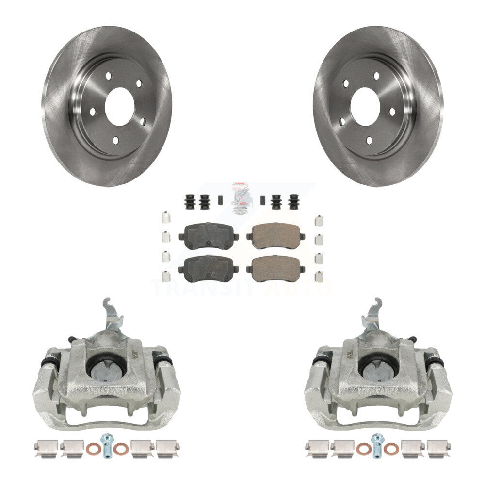 Rear Disc Brake Caliper Rotors And Ceramic Pads Kit For 2009-2011 Dodge Journey KC8-101168N