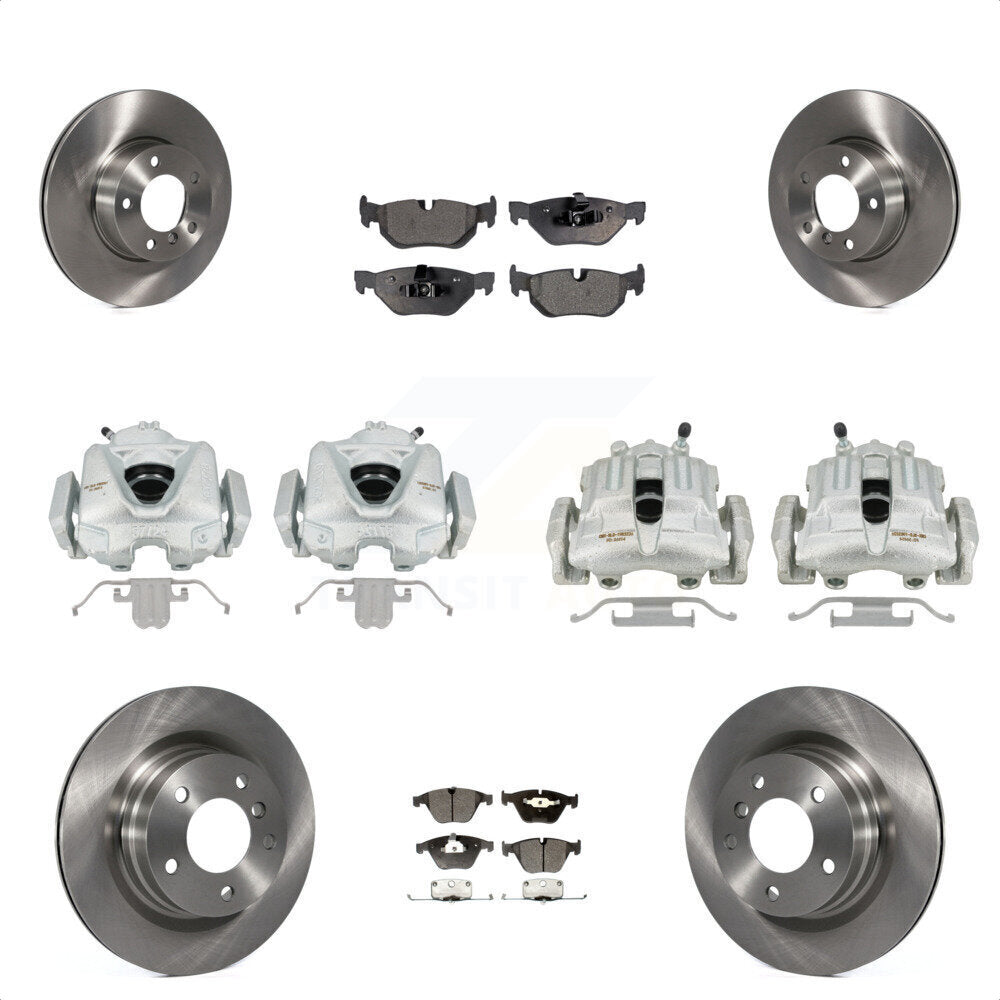 Front Rear Disc Brake Caliper Rotors And Semi-Metallic Pads Kit (10Pc) For BMW 328i 323i KC8-101168P by Transit Auto