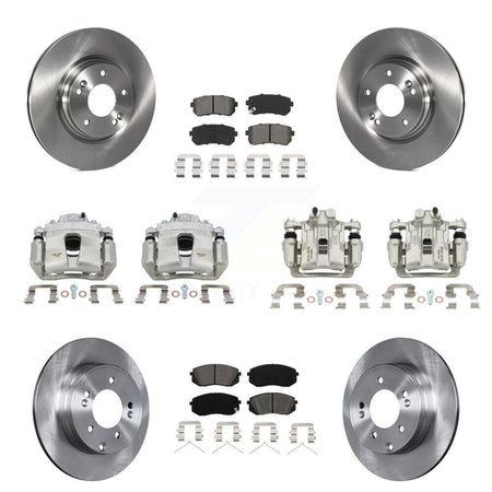 Front Rear Disc Brake Caliper Rotors And Semi-Metallic Pads Kit (10Pc) For Kia Optima KC8-101168S