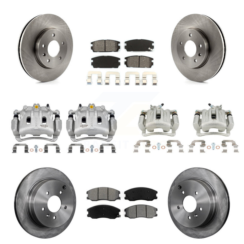 Front Rear Brake Caliper Rotor Semi-Metallic Pad Kit (10Pc) For Chevrolet Equinox Saturn KC8-101169S