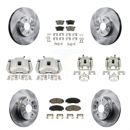 Front Rear Disc Brake Caliper Rotors And Ceramic Pads Kit (10Pc) For Acura TL KC8-101170C by Transit Auto