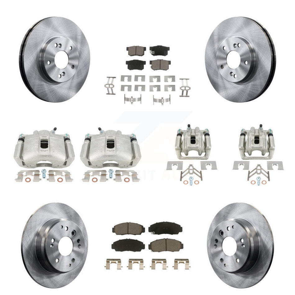 Front Rear Disc Brake Caliper Rotors And Ceramic Pads Kit (10Pc) For Acura TL KC8-101170C