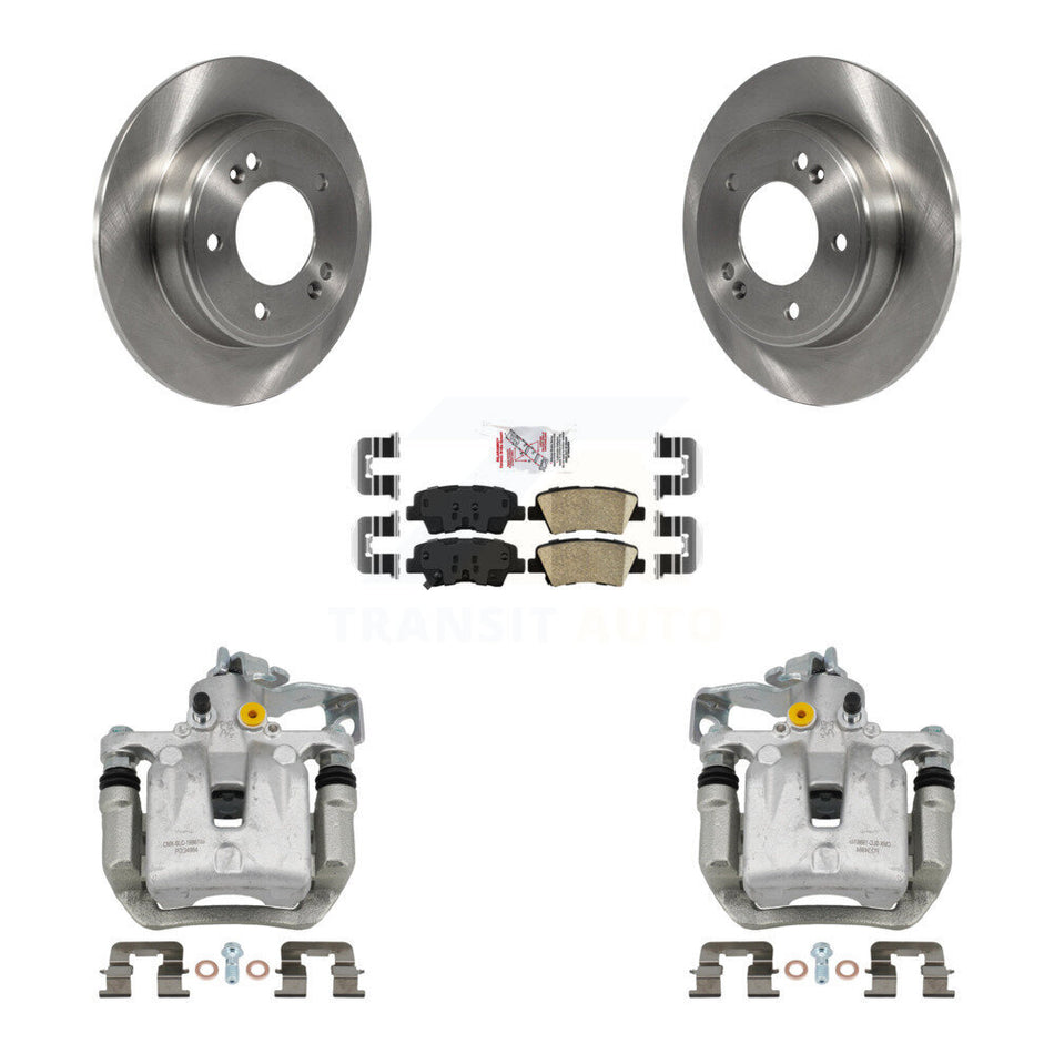 Rear Brake Caliper Rotors Ceramic Pad Kit For Hyundai Elantra GT Kia Forte Veloster Koup KC8-101170N