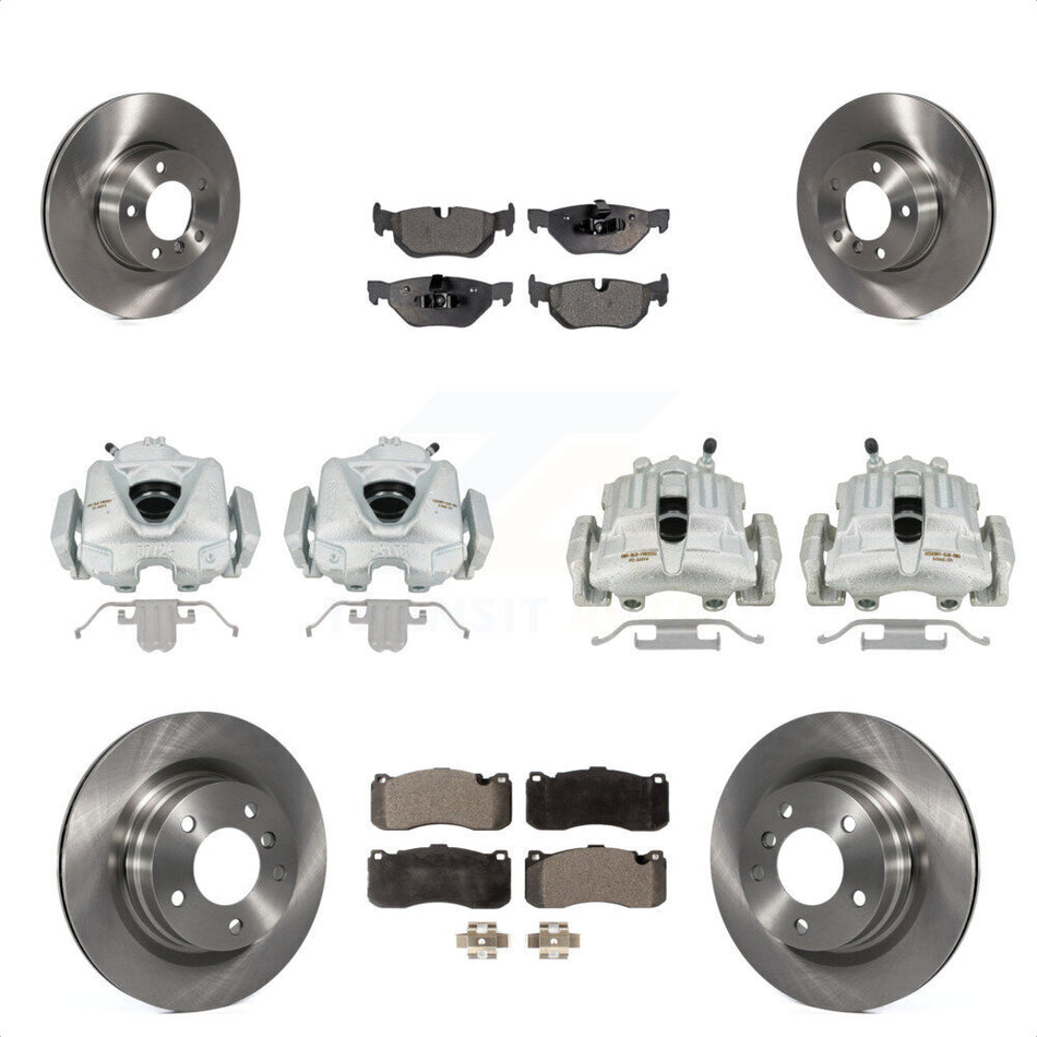 Front Rear Disc Brake Caliper Rotors And Semi-Metallic Pads Kit (10Pc) For 2012 BMW 328i Coupe with 3.0L With 340mm Diameter Rotor KC8-101170P by Transit Auto