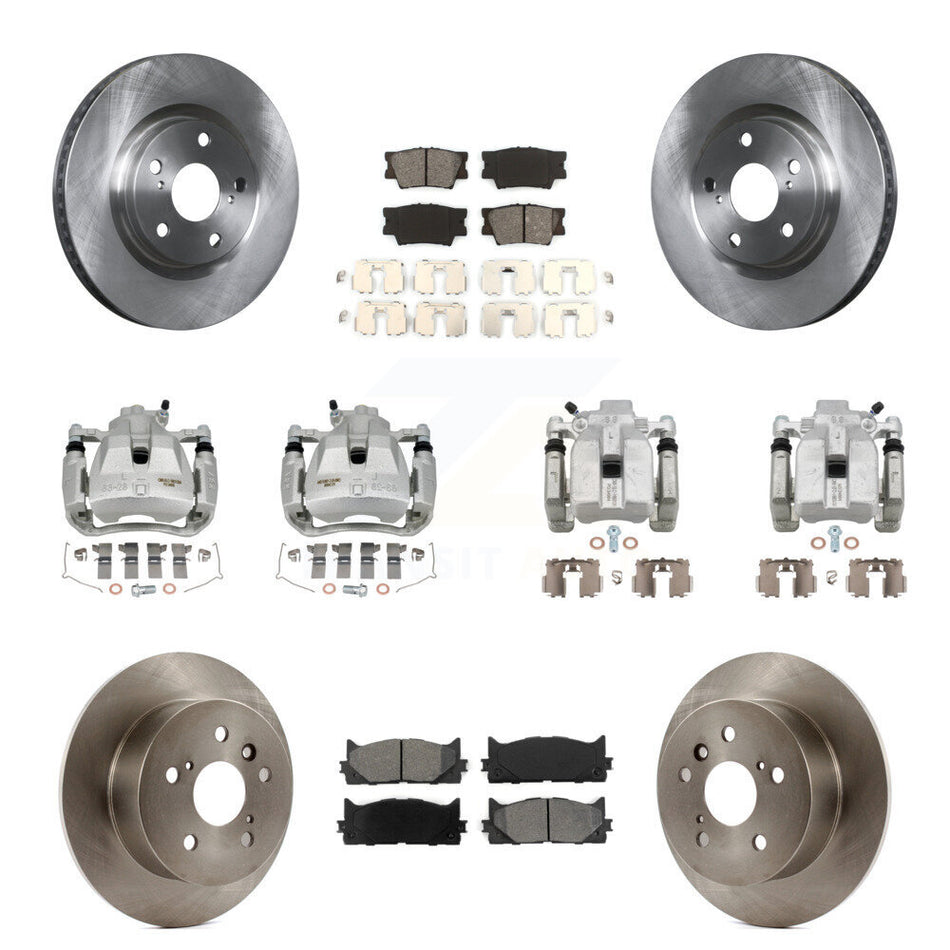 Front Rear Brake Caliper Rotor Semi-Metallic Pad Kit (10Pc) For Toyota Camry Lexus ES350 KC8-101170S