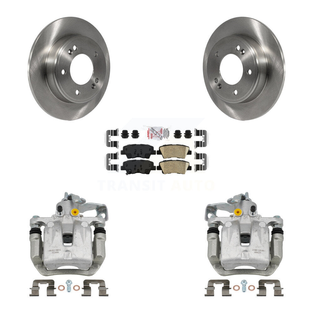 Rear Brake Caliper Rotors Ceramic Pad Kit For Hyundai Elantra GT Kia Forte Veloster Koup KC8-101171N