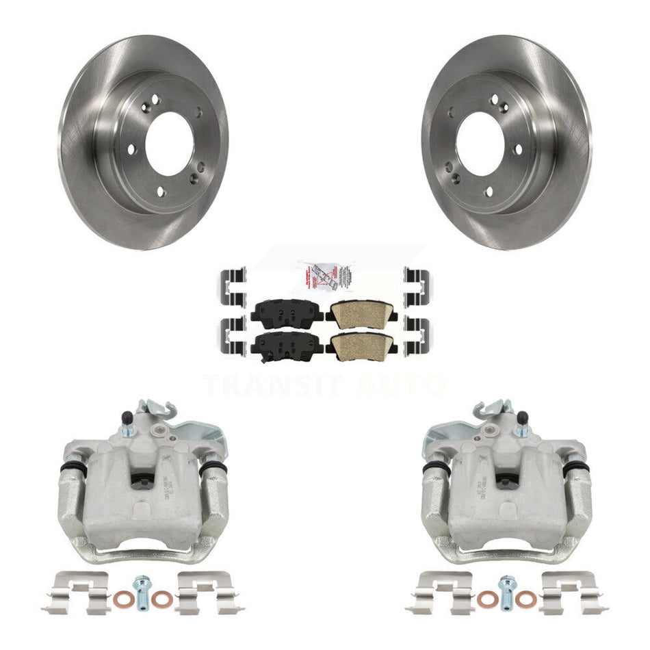 Rear Disc Brake Caliper Rotors And Ceramic Pads Kit For 2014-2016 Kia Soul KC8-101172N