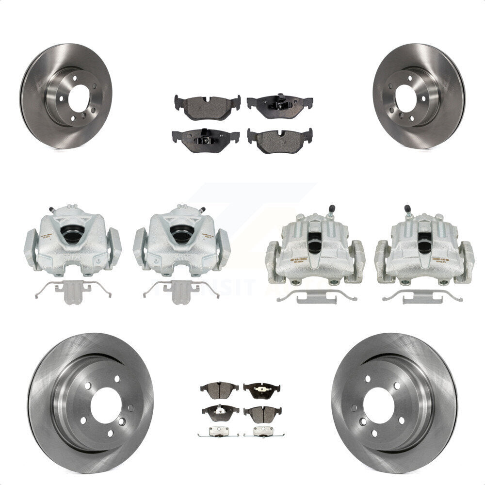 Front Rear Disc Brake Caliper Rotors And Semi-Metallic Pads Kit (10Pc) For BMW 328i xDrive X1 328xi KC8-101172P by Transit Auto