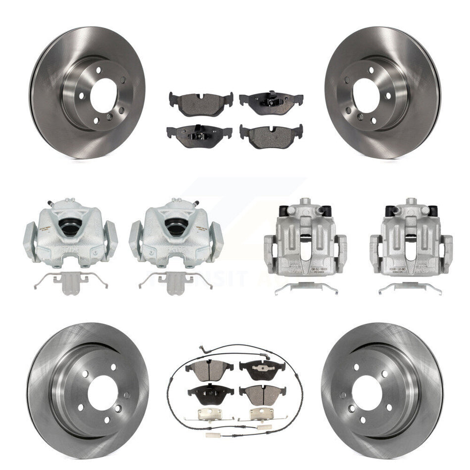 Front Rear Disc Brake Caliper Rotors And Semi-Metallic Pads Kit (10Pc) For BMW 328i xDrive X1 328xi KC8-101172P