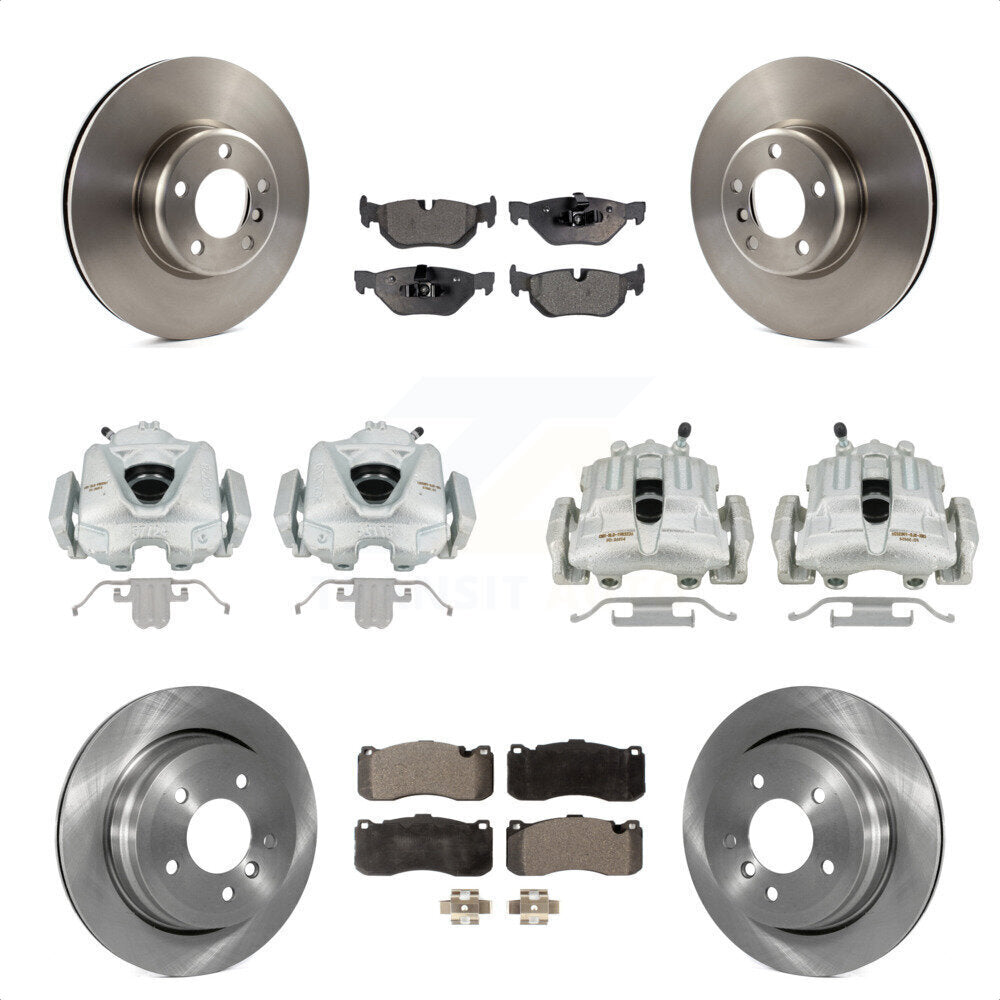 Front Rear Disc Brake Caliper Rotors And Semi-Metallic Pads Kit (10Pc) For 2013 BMW 328i Convertible with 3.0L With 340mm Diameter Rotor KC8-101173P by Transit Auto