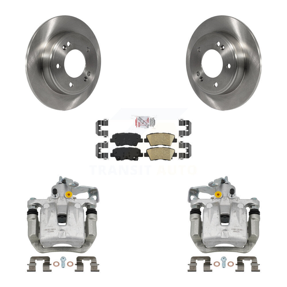 Rear Brake Caliper Rotor & Ceramic Pad Kit For Kia Forte Hyundai Forte5 Veloster Elantra KC8-101174N