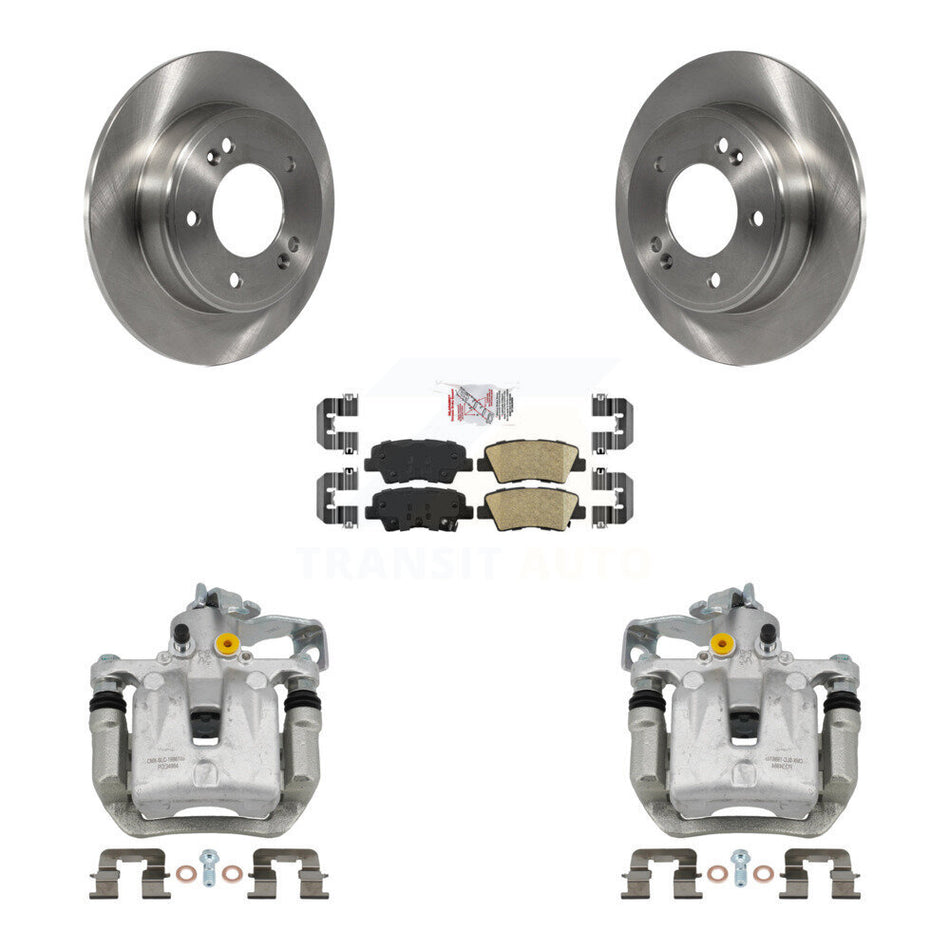 Rear Brake Caliper Rotor & Ceramic Pad Kit For Kia Forte Hyundai Forte5 Veloster Elantra KC8-101174N