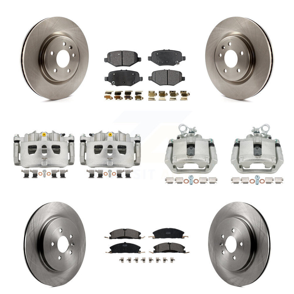 Front Rear Disc Brake Caliper Rotors Ceramic Pad Kit (10Pc) For 2013 Ford Explorer Sport KC8-101174T