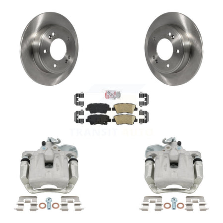 Rear Disc Brake Caliper Rotors And Ceramic Pads Kit For 2017-2018 Kia Soul KC8-101175N