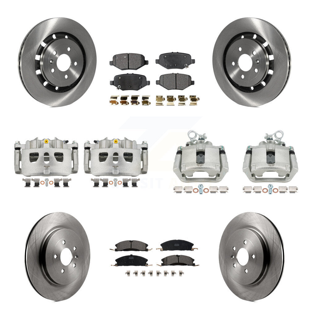 Front Rear Brake Caliper Rotors Ceramic Pad Kit (10Pc) For Ford Explorer Flex Taurus MKS KC8-101175T