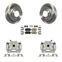 Rear Disc Brake Caliper Rotors And Ceramic Pads Kit For Kia Forte Koup Forte5 KC8-101176N