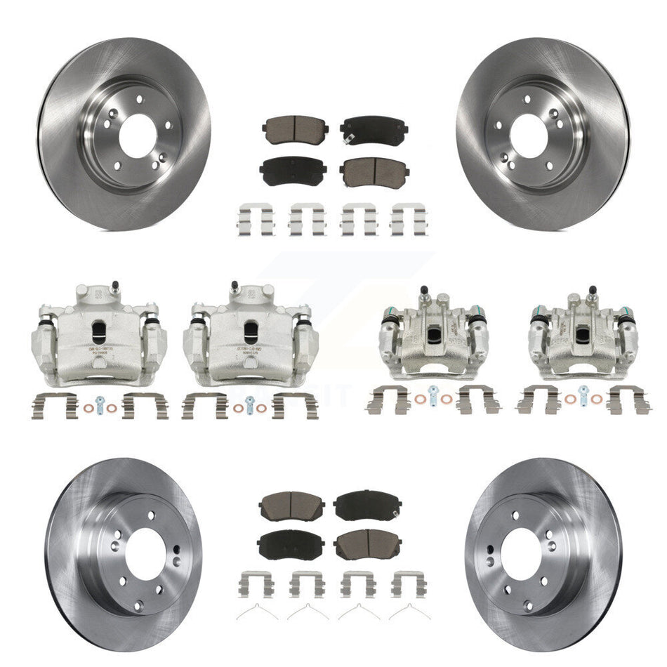 Front Rear Disc Brake Caliper Rotors And Ceramic Pads Kit (10Pc) For Hyundai Sonata KC8-101177C