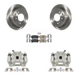 Rear Disc Brake Caliper Rotors And Ceramic Pads Kit For Kia Forte Koup Forte5 KC8-101177N