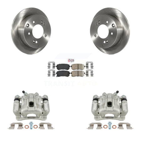 Rear Disc Brake Caliper Rotors And Ceramic Pads Kit For Kia Forte Koup Forte5 KC8-101177N by Transit Auto