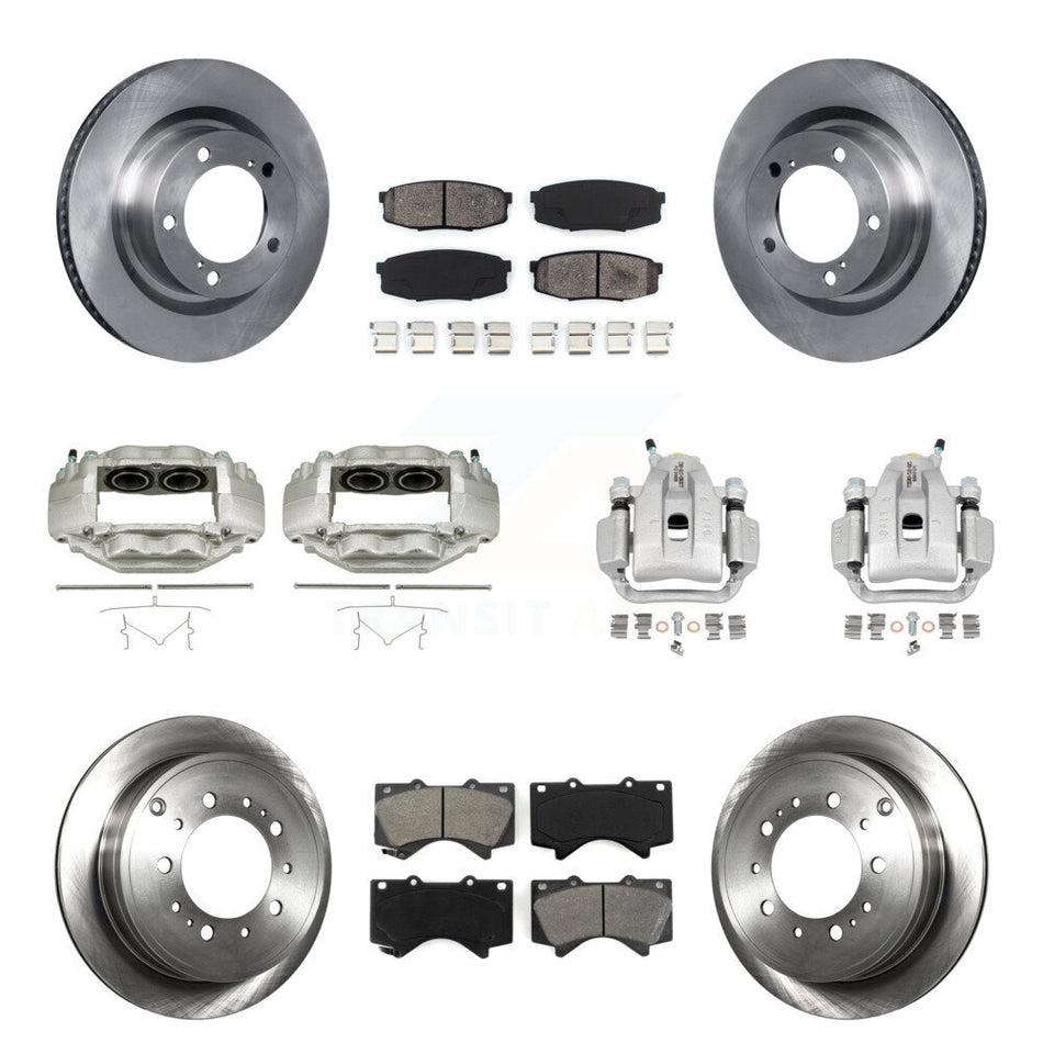 Front Rear Brake Caliper Rotors & Semi-Metallic Pad Kit (10Pc) For Toyota Tundra Sequoia KC8-101177S