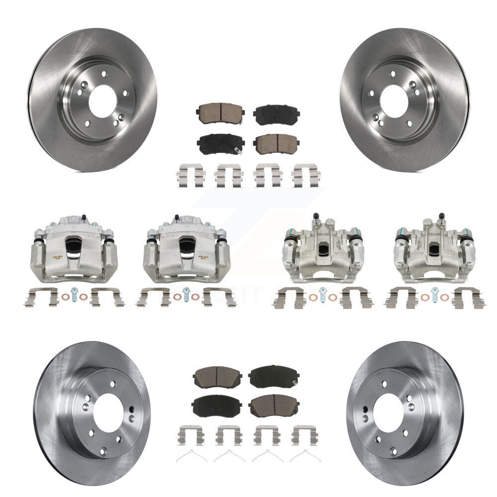 Front Rear Disc Brake Caliper Rotors And Ceramic Pads Kit (10Pc) For Kia Optima KC8-101178C