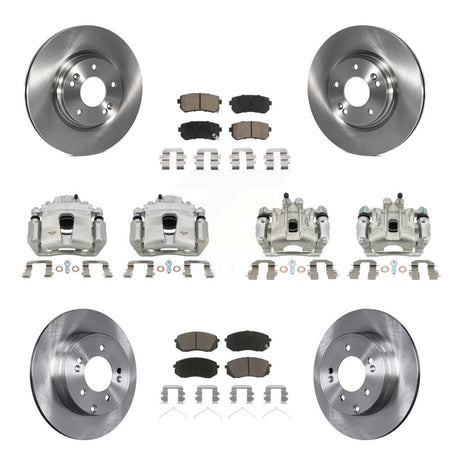 Front Rear Disc Brake Caliper Rotors And Ceramic Pads Kit (10Pc) For Kia Optima KC8-101178C