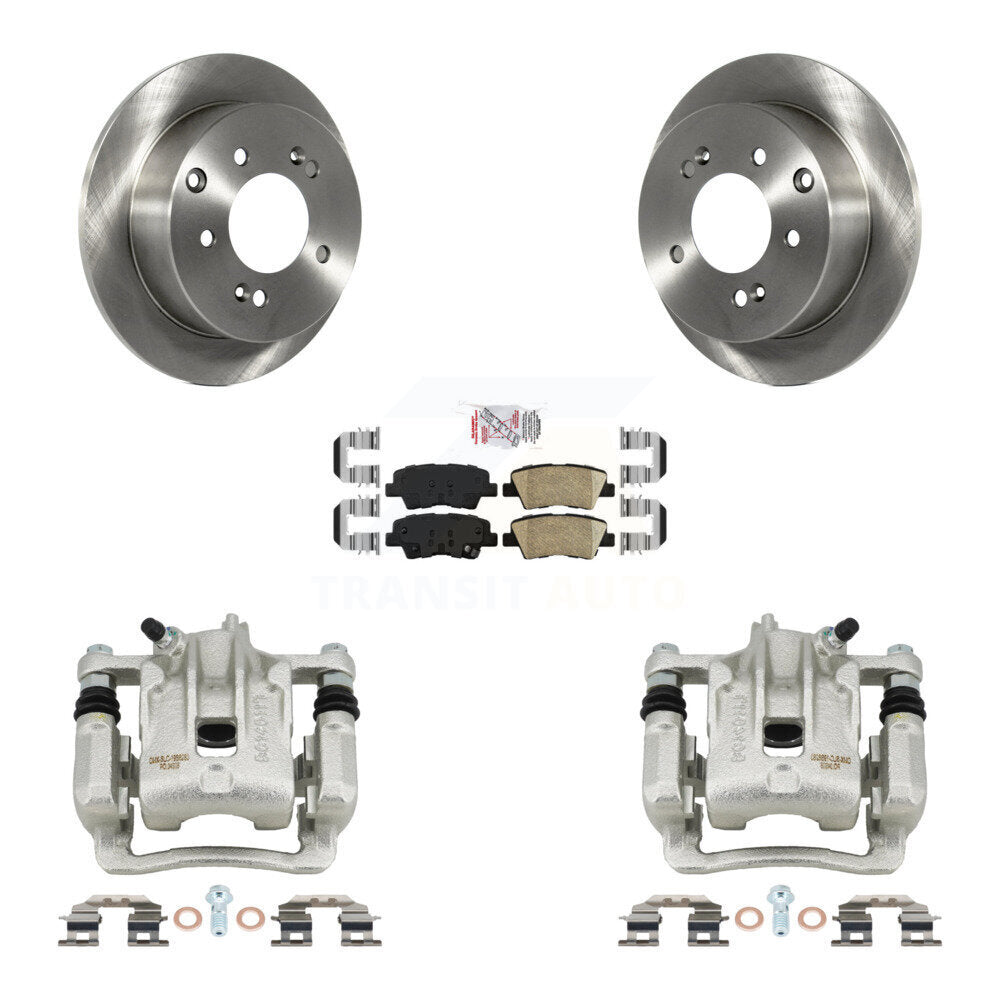 Rear Disc Brake Caliper Rotors And Ceramic Pads Kit For 2010-2013 Kia Soul KC8-101178N