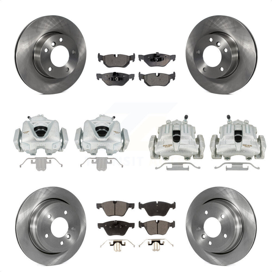 Front Rear Disc Brake Caliper Rotors And Semi-Metallic Pads Kit (10Pc) For 2008 BMW 328i Wagon To 08 07 KC8-101178P by Transit Auto