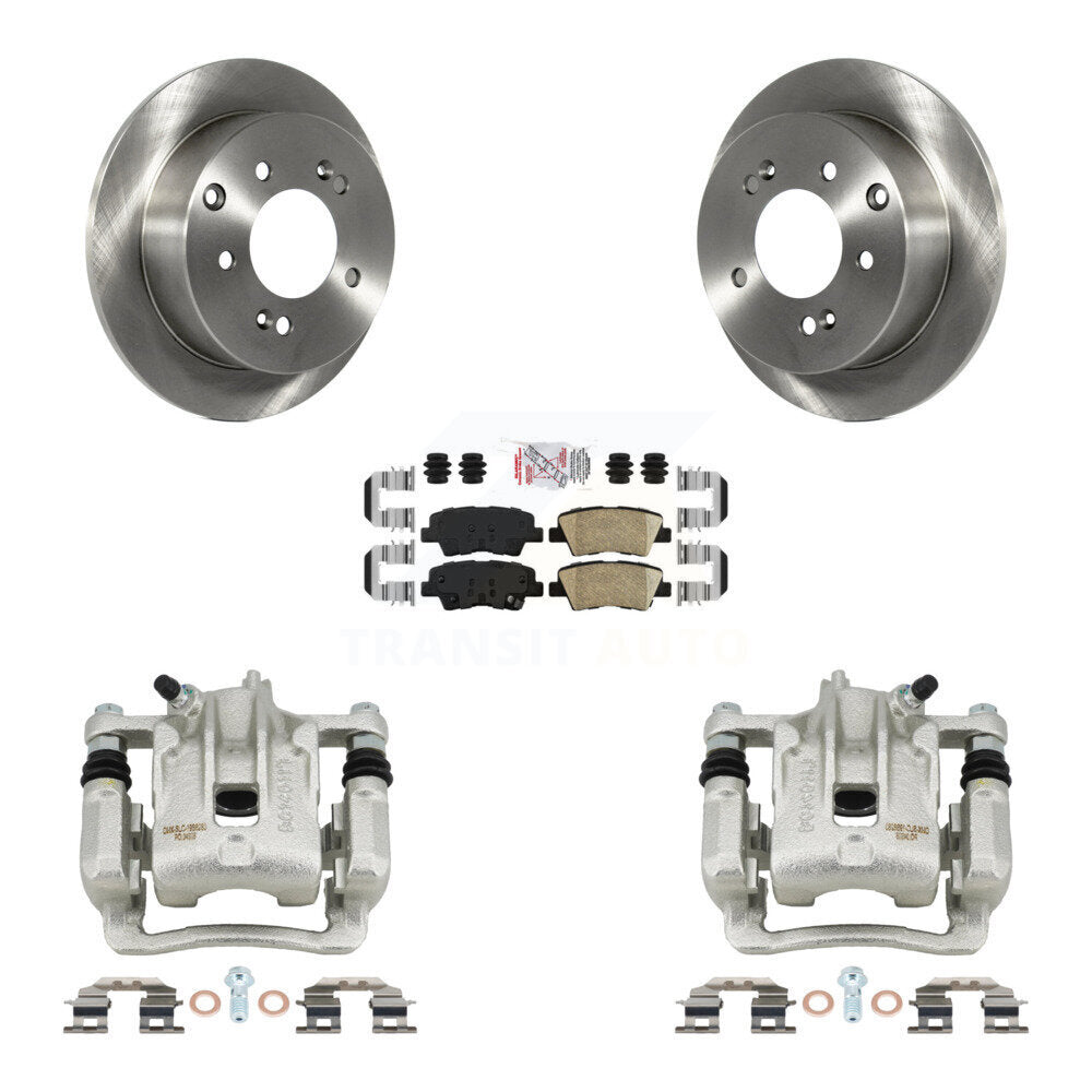 Rear Disc Brake Caliper Rotors And Ceramic Pads Kit For 2010-2013 Kia Soul KC8-101179N