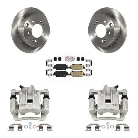 Rear Disc Brake Caliper Rotors And Ceramic Pads Kit For 2010-2013 Kia Soul KC8-101179N