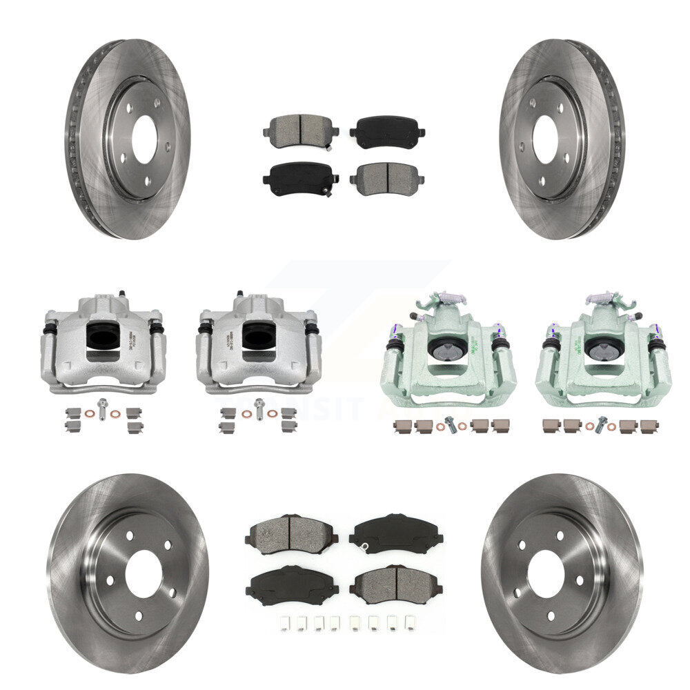 Front Rear Brake Caliper Rotor Semi-Metallic Pad Kit (10Pc) For Dodge Grand Caravan Town KC8-101179S