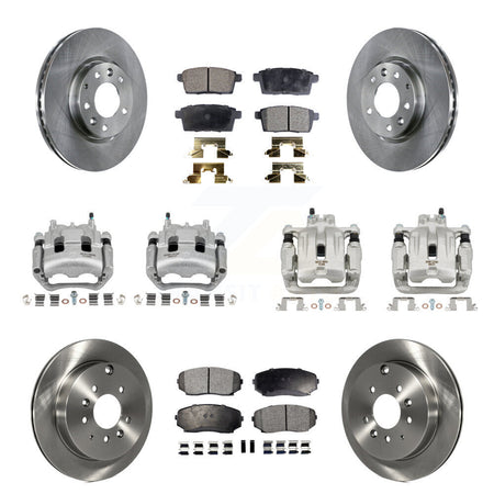 Front Rear Disc Brake Caliper Rotors And Ceramic Pad Kit (10Pc) For Mazda CX-7 Ford Edge KC8-101179T