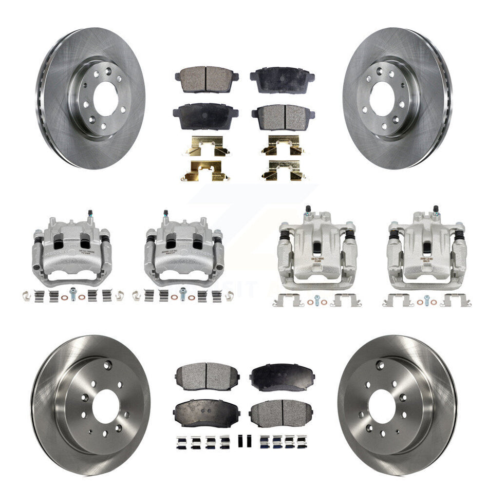 Front Rear Disc Brake Caliper Rotors And Ceramic Pad Kit (10Pc) For Mazda CX-7 Ford Edge KC8-101179T
