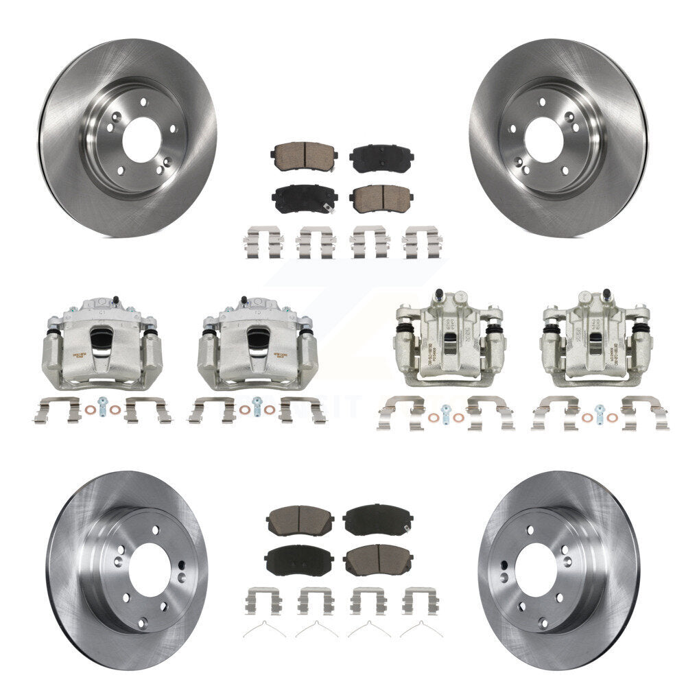 Front Rear Disc Brake Caliper Rotors And Ceramic Pads Kit (10Pc) For Kia Optima KC8-101180C