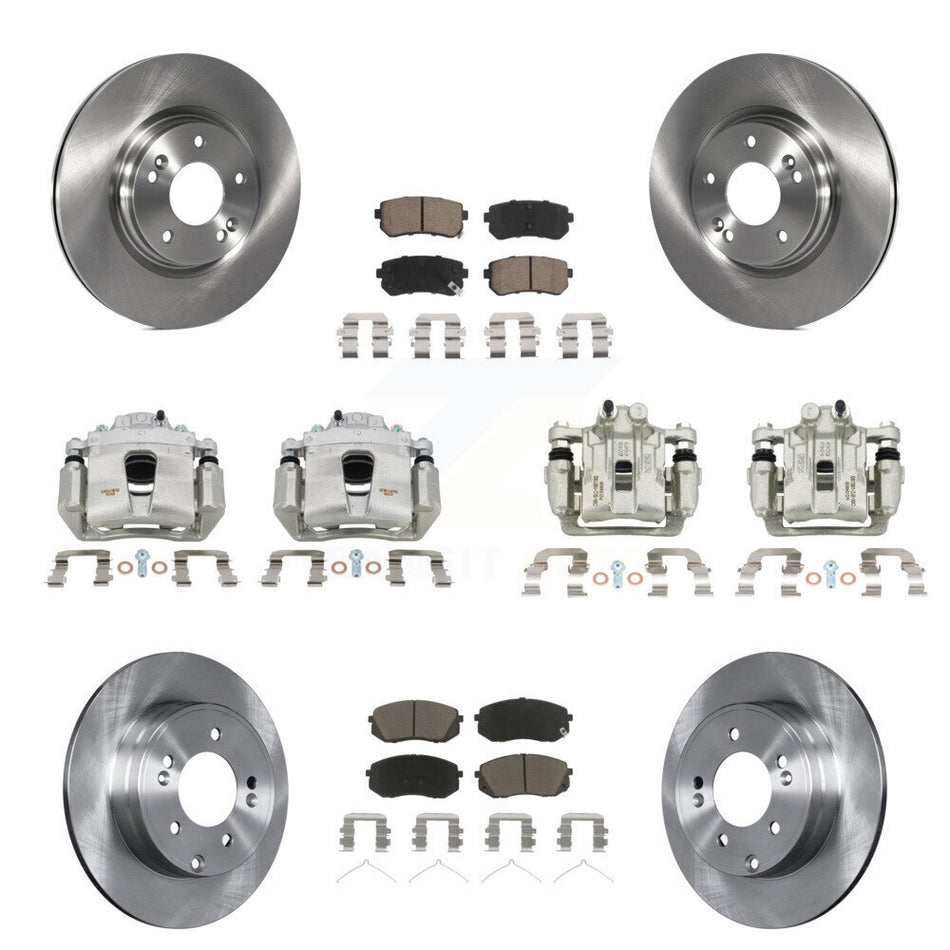 Front Rear Disc Brake Caliper Rotors And Ceramic Pads Kit (10Pc) For Kia Optima KC8-101180C