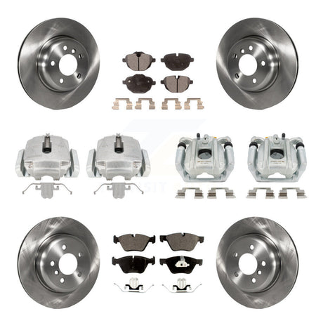 Front Rear Disc Brake Caliper Rotor And Semi-Metallic Pad Kit (10Pc) For BMW 528i xDrive KC8-101180P