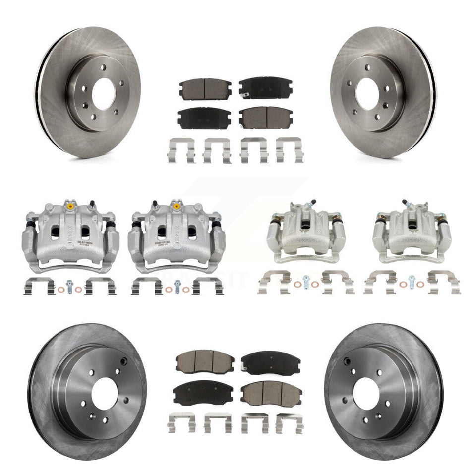 Front Rear Brake Caliper Rotors Ceramic Pad Kit (10Pc) For Chevrolet Equinox Pontiac Vue KC8-101181C