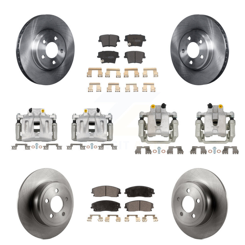Front Rear Disc Brake Caliper Rotors Semi-Metallic Pad Kit (10Pc) For Dodge Chrysler 300 KC8-101181P