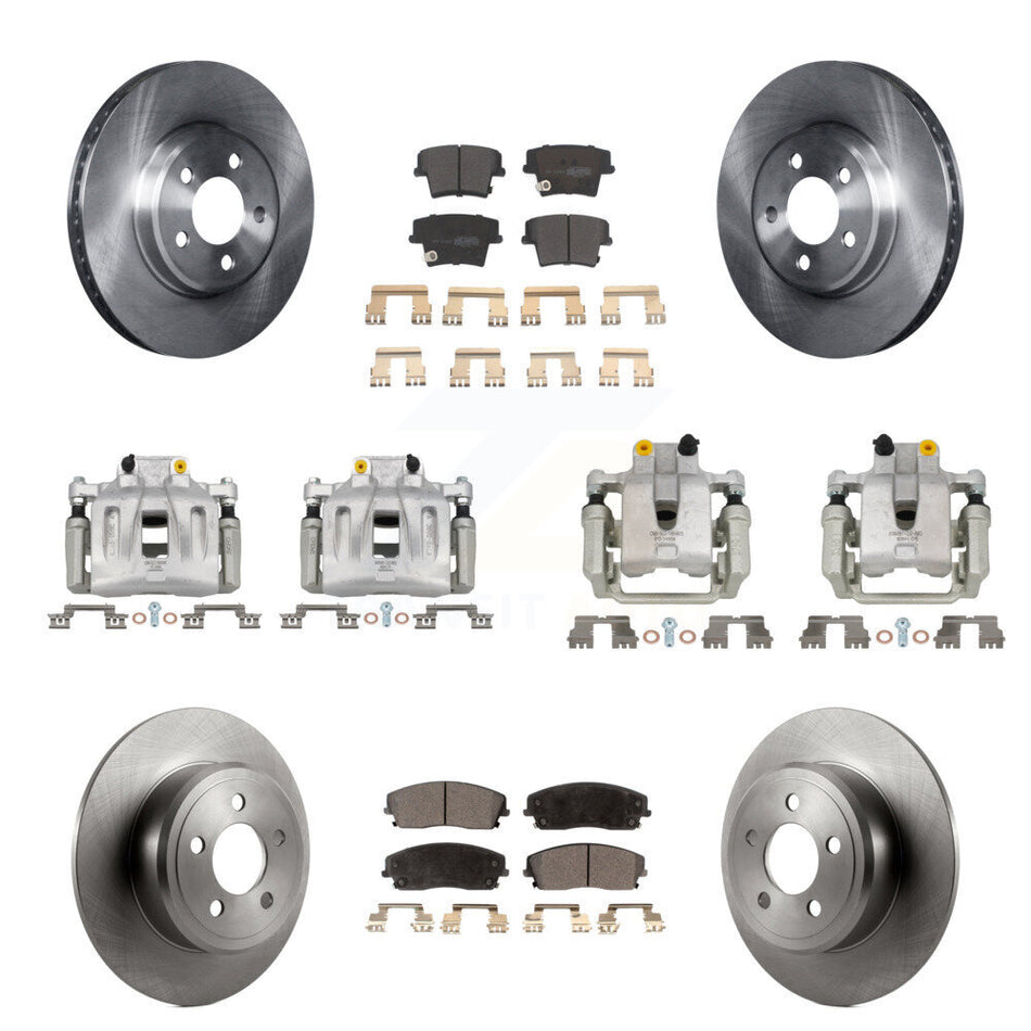 Front Rear Disc Brake Caliper Rotors Semi-Metallic Pad Kit (10Pc) For Dodge Chrysler 300 KC8-101181P